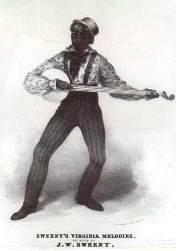 Promotional graphic of Joel W. Sweeny, international minstrel star from Appomattox, Virginia, circa 1840s.
<br>
(Blue Ridge Heritage Archives, Ferrum College)